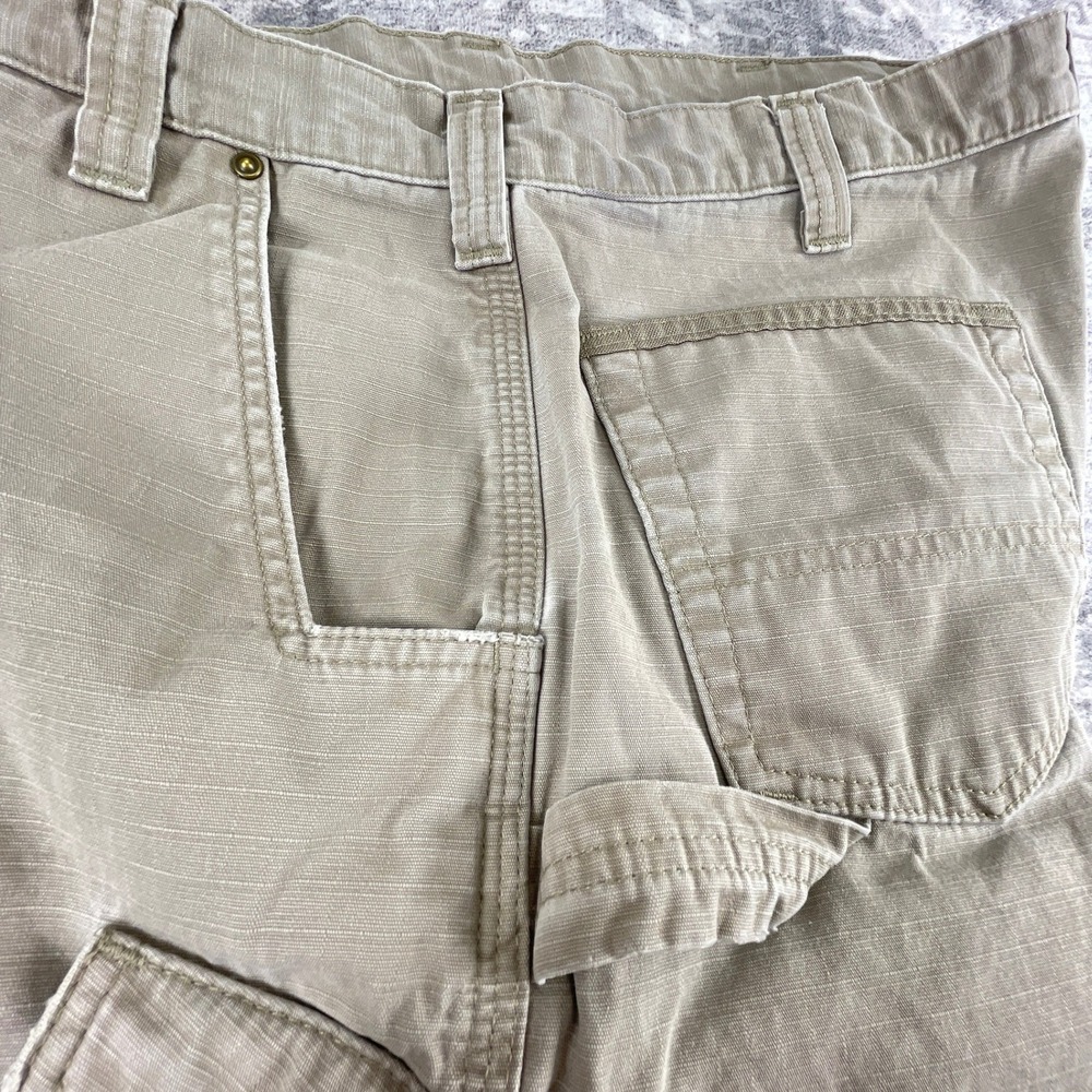 Carhartt Mens 36 Cargo Carpenter Shorts Ripstop Tan Relaxed Fit Rugged Workwear - Picture 11 of 15